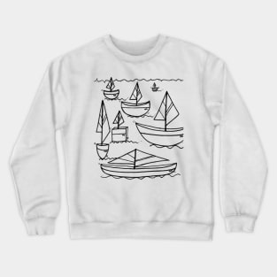 Describing Sailboats Doodle Crewneck Sweatshirt